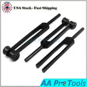 Tactical Black - Set of 3 PCS Aluminum Sensory Tuning Forks C 128 256 512