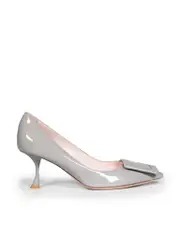 Grey Patient Trompette Pumps