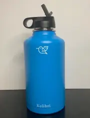 Kolibri Water Bottle Flask Stainless Steel Vacuum Insulated - Straw Lid - 64oz