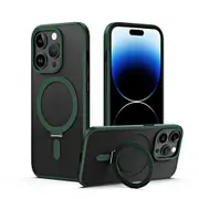 Magnetic Shockproof Case Cover for iPhone 15 Series Cell Phone Protective Cases-Green