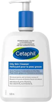Cetaphil Oily Skin Gentle Foaming Daily Facial Cleanser 500ml Acne Prone