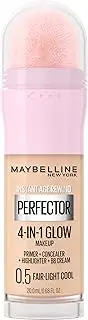 Maybelline Instant Age Rewind Instant Perfector 4-In-1 Glow Makeup - Primer, Concealer, Highlighter and BB Cream in 1, Fair/Light Cool, 0.68 fl oz