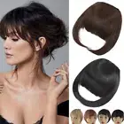 Women Real as Human Hair Bangs Hairpiece Top Front Fringes Clip in Extensions US