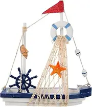 iplusmile Sailboat Model Ornament Wooden Boat Decoration Coastal Home Decor Ideal Present for Sailing Enthusiasts