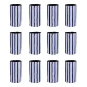 12x Good Vibes Can Cooler Stubby Holder Skinny 6.5x12cm Mediterranean Indigo