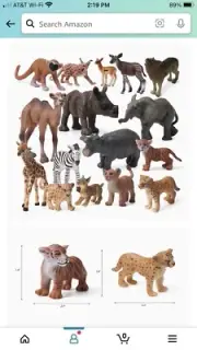 Set of plastic jungle animal figurines 16 Total