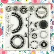 A Happy Hello S1502 CTMH Close To My Heart Acrylic Stamps set Geometry Circles