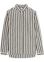 Oliver Spencer New York Striped Linen-blend Shirt - Black - 38 (C15 / S) 38 (C15 / S)