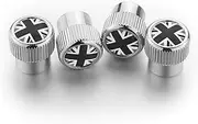 [Heinmo] for Cooper F/R Series Car Tyre Wheel Stem Air Valve Cap Dust Protection Tyre Valve Stem Caps Union Jack 4 Pieces (SV Gray)