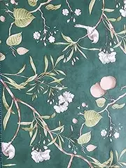 [JLHOUSE] AU99452 Peel and Stick Flower Tree Wallpaper Self Adhesive Removable Paper Wall Covering Shelf Drawer Liner Vinyl Roll 17.7" x 118" /Roll