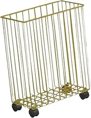 Generic Home Gym Storage Rack Rolling Slim Laundry Basket Multifunction Dirty Laundry Hamper for Badminton Racket Yoga Block, gold