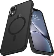 DUEDUE Strong Magnetic for iPhone XR Phone Case, [Compatible with Magsafe][Mil-Grade Drop Protection] Slim Thin Translucent Matte Protective Cover Case for iPhone XR Case 6.1'', Black