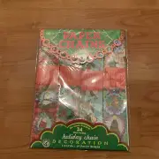 eeBoo Paper Chains Holiday Decoration 120 Links Christmas 24 Ft with 40 Designs