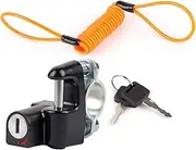 Grcfumo Helmet Lock, Motorcycle Helmet Lock, Aluminum Alloy Reminder Cable Lock, AntiTheft Reminder Cable Kit with Bracket for Motorcycles, ATVs, Electric Cars