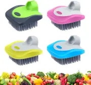 4 Pieces Vegetable Brush Potato Scrubber Brush Silicone Hard and Soft Side Fruit