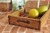 在飛比找Yahoo!奇摩拍賣優惠-ZAKKA☆精品 鄉村風 鑰匙圖案木製單層木盒 1層木盒收納