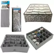 Drawer Organizer 16 Sections for Socks and Underwear Closet Home Storage Box