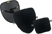 SKWOOSH Sheepskin Motorcycle Seat Cover Pad Natural Plush Genuine Wool for Temperature Control Summer and Winter and Cushioning for Comfort Pillion - Rear Black