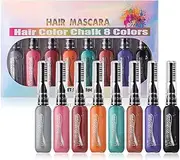 Temporary Hair Mascara, Hair Color Chalk, Washable Hair Chalk, Hair Highlighting Chalk, 8 Color Hair Chalk, Temporary Hair Color, Girls Hair Chalk, Birthday Hair Chalk for Birthday Event