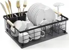 Dish Drying Rack with Stone Drying Mat ,Diatomaceous Earth Mat for Kitchen