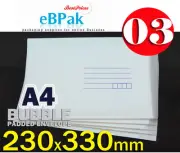 200x Bubble Padded Mailer 03 230 x 330mm A4 White Padded Bag Envelope