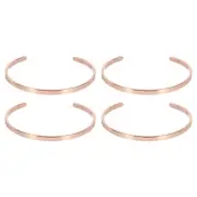 4pcs Bracelet Blanks, Rose Gold Blank Titanium Steel Tag DIY Engraving 2.8x0.16"