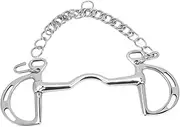 NDNCZDHC Horse Bits with Chain D Ring Snaffle Stainless Steel Horse Bit Accessory Equestrian Snaffle Bits for 135mm Horse Mouth
