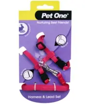 Pet One Leash & Harness for Rabbit Guinea Pig Ferret Pink Colour 49231PK
