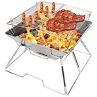 Collapsible BBQ Grill Camp fire Pit Portable Stainless Steel Barbecue Stove