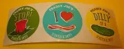 TRADER JOES Scratch & Sniff Sticker Lot, BACON, ROSE, DILL PICKLE Scent, Rare