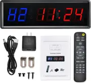 Gym Clock Timer for Home with Remote, 1.5" 1.8" Metal LED Gym Timer Clock