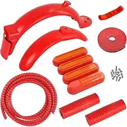 Front Rear Mudguard Tire Tyre Fender Guard, for Xiaomi, Mijia M365 Pro Pro2 1S Electric Skateboard Scooter Repair Replacements Kit Skateboard Mudguard(Red)