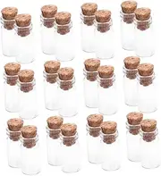 ABOOFAN 50pcs Mini Glass Bottles Cork Stoppers Jar for Diy Wish Jars for Message Weddings