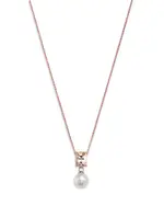 Bloomingdale's Fine Collection Morganite & Cultured Freshwater Pearl Pendant Necklace in 14K Rose Gold, 16-18