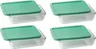 Pyrex 3 Cup Rectangle Glass Food Storage Containers Set of 4 Green