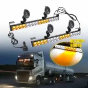 2PCS LED Amber White Rooftop Side Strobe Emergency Light Bar Flashing Warning