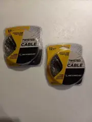 PAC OF 2! Scosche 12FT TWISTED PAIR AUDIO CABLE Oxygen-free Pure Copper