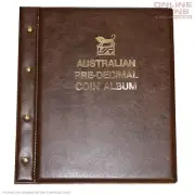 VST Coin Album Padded Leatherette Cover Australian Pre Decimal Pages - BROWN