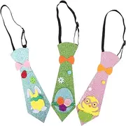 [TEHAUX] 3pcs Easter Tie Adorn Clothing Ties Stuffed Decorations Light-up Conical Bung Rabbit Egg Ties Eggs Jumbo Bunny Statues Light-up Snowflake Wand Trinket Statue Glitter Paper