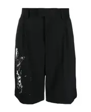 Paint spatter detail shorts IT50 Black