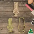 Adult Champagne Glass Cookie Cutter and Embosser Stamp