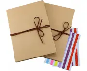 2 Pack Hardcover Photo Album DIY Scrapbook Album, Foldable Kraft Paper Photo Book for Wedding Anniversary (6“ x 8”)