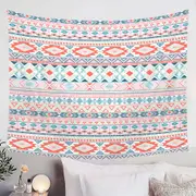 Peach Hues Aztec Stripes Tapestry