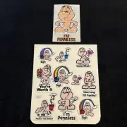 Vintage 80’s Kent Toys MOODIES “I’m Penniless” Prism Stickers