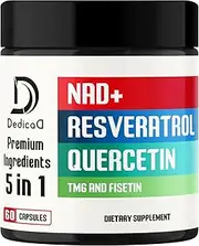 NAD+ Supplement 500mg - Pure NAD Supplement - Combined to Fisetin, TMG, Resveratrol and Quercetin - Energy and DNA Repair, Aging Defense, Brain Function - 60 Capsules