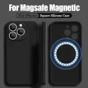 Silicone Magnet Case For iPhone 16 15 14 13 12 Pro Max Magsafe ShockProof Cover