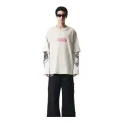 Heron Preston H2 Men's ExtraLarge Unity Oversized Long Flames Sleeve T-Shirt NWT