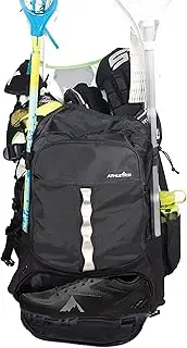 Athletico Lacrosse Bag - Extra Large Lacrosse Backpack - Holds All Lacrosse or Field Hockey Equipment - Two Stick Holders and Separate Cleats Compartment