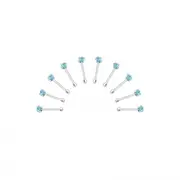 10 X Silver Nose Studs with Ball end