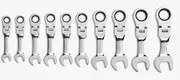 Gearwrench 12 Point Stubby Flex Head Ratcheting Combination Metric Wrench 10-Pieces Set
